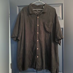 Tommy Bahama Black Men's Button Up 100% Silk Shirt